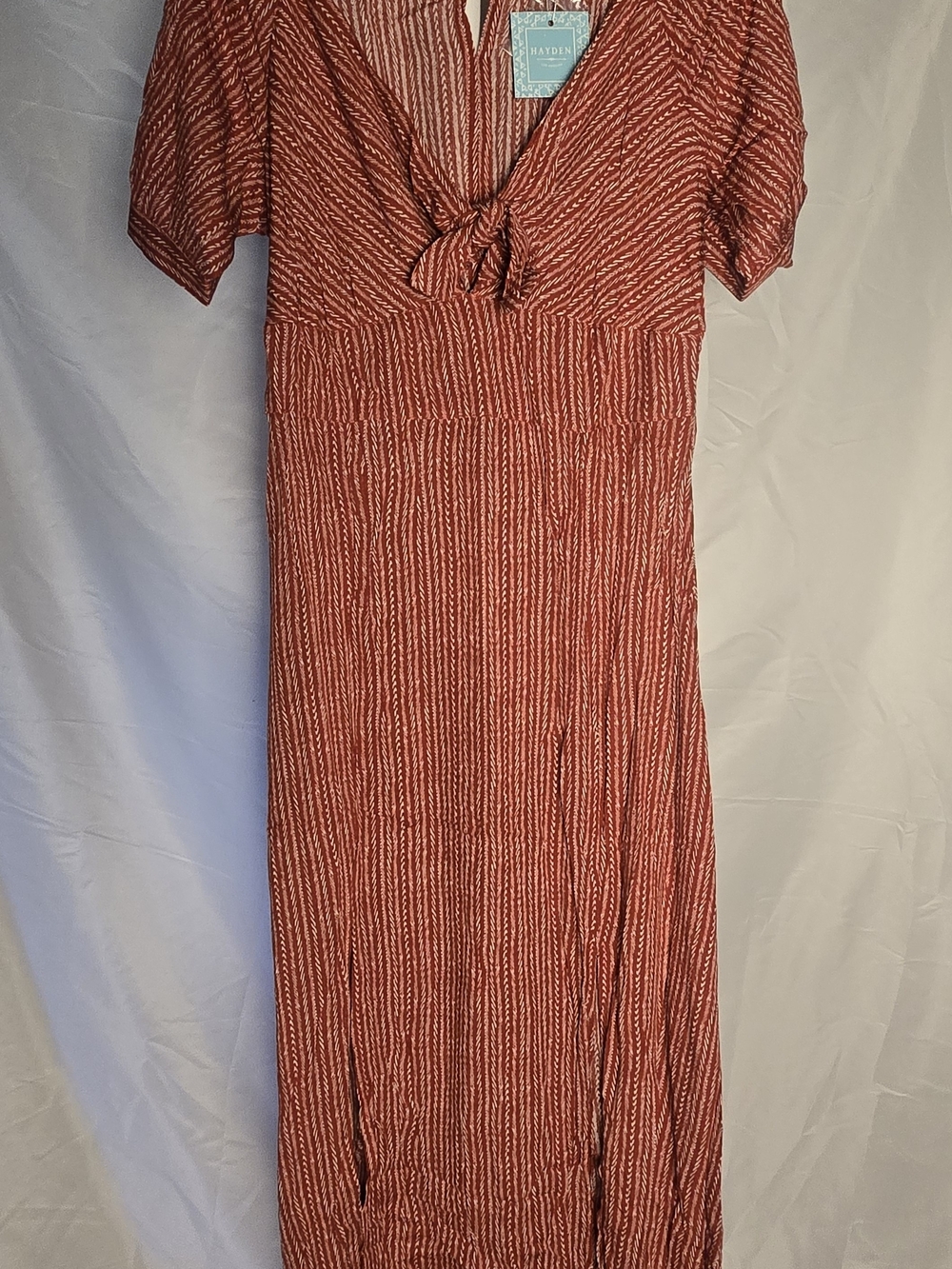 Hayden Red Tie-Front Maxi Dress - Picture 12 of 15